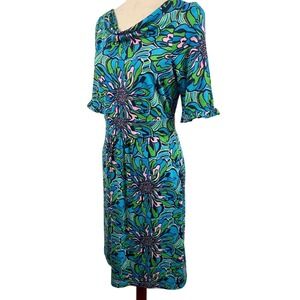 Lilly Pulitzer Dress Women's Size Medium Floral Silk Blend Career Party‎ Cruise